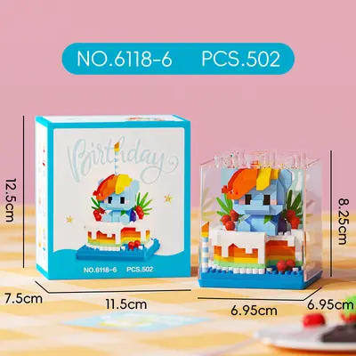 Lego Uyumlu Maskot Pasta Kutusu Yapı Blokları Seti, Çocuk Eğitici Oyuncak - 12