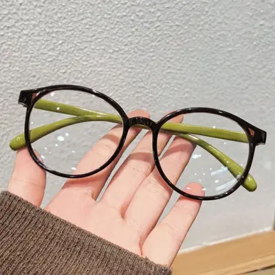 Retro-Lesebrille mit großem runden Rahmen und Blaulichtfilter - 11