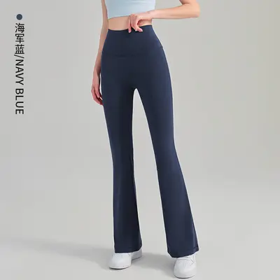 Women's High-Waist Butt-Lifting Bare-Feel Yoga Flare Pants, Slim Fit - 9
