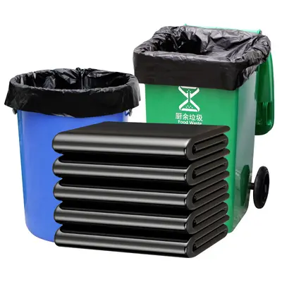 Large Heavy-Duty Black Industrial Trash Bags, Extra Thick, Commercial Use