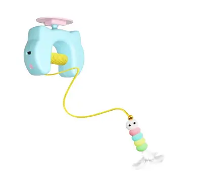 Electric Lifting Cat Teaser Wand with Bell and Feather - 8