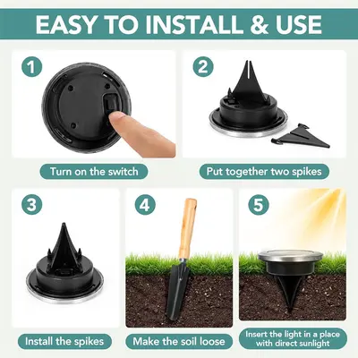 Solar Lawn Light Outdoor Garden Light Mini Small Ground Buried Light Stainless Steel Induction LED Stake Ground Light