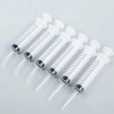 12 ml Kavisli Kafa Irrigator Ev Taşınabilir Tek Kullanımlık Diş Şırınga Diş Temizleme Ağız Sulama Aracı - 3