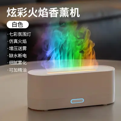 Aromatherapie-Diffuser mit farbiger Simulationsflamme, USB, Tisch-Luftbefeuchter - 7