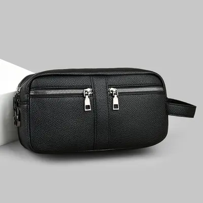 Men's Clutch Bag, Large Capacity, Multi-Compartment, PU Leather - 7