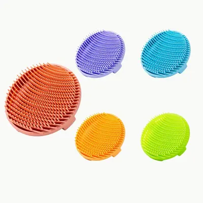 Silikon banyo fırçası, çift taraflı peeling vücut temizleme fırçası, ev tipi cilt yenileyici banyo fırçası, silikon saç yıkama fırçası - 8