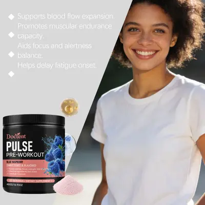 DOCTEAT Pre-Workout Energy Powder, Multi-Ingredient Formula, Daily Support - 4