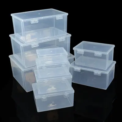 PP Leerbox große Flip-Top-Kunststoffbox transparent Dokumenten-Rechnungsspeicherbox mit doppeltem Knopf rechteckige Anzeigekarton