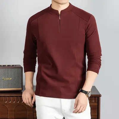 Herren Thermo-Unterziehshirt langarm, halber Rollkragen, Reißverschluss