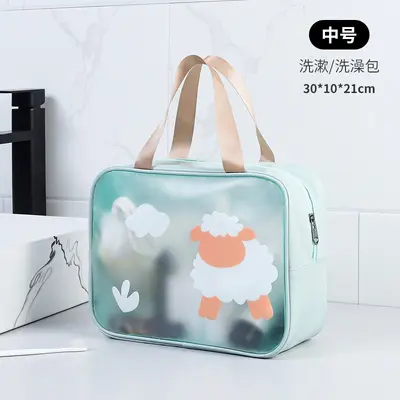 Large capacity makeup bag with dry wet separation - 13