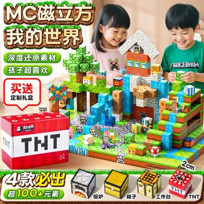 Minecraft Magnetbausteine komplettes Set mit Originalfiguren - 1