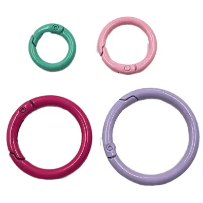 Colorful Alloy Spring Ring Clasp, DIY Jewelry Accessory