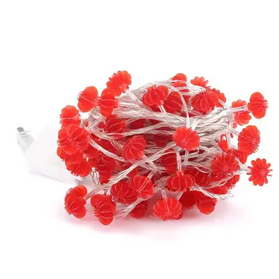 Solar Red Lantern LED String Lights, Outdoor Spring Festival Decor