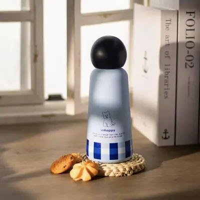 Minimalist yuvarlak termos bardak, köpek desenli, taşınabilir, açık hava için - 10
