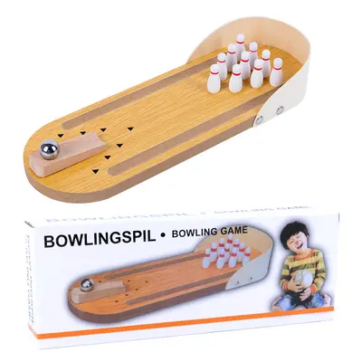 Children's Educational Wooden Mini Bowling Set, Tabletop Game
