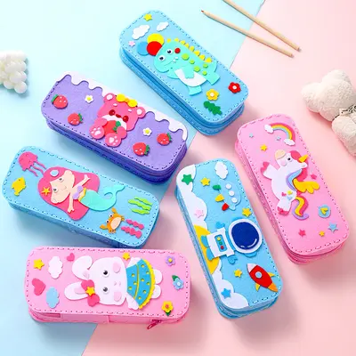 Children's Cartoon Pencil Case DIY Craft Kit for Ages 4-6, Educational Toy - 7