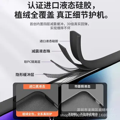 iPhone 18 Pro Max İçin Sıvı Silikon Manyetik Telefon Kılıfı, Darbeye Dayanıklı