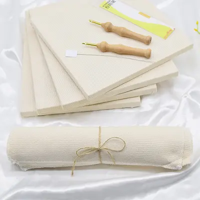 Russischer Poke-Stickereistoff, DIY-Stickmaterial mit Wollgarn