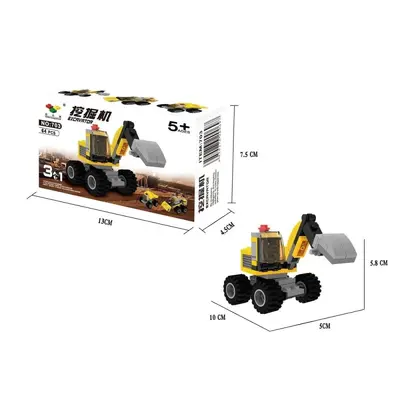 Children's Educational Particle Building Blocks, Construction Vehicle Set - 12