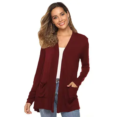 Strickjacke für Damen in Großen Größen, Uni, langarm - 11