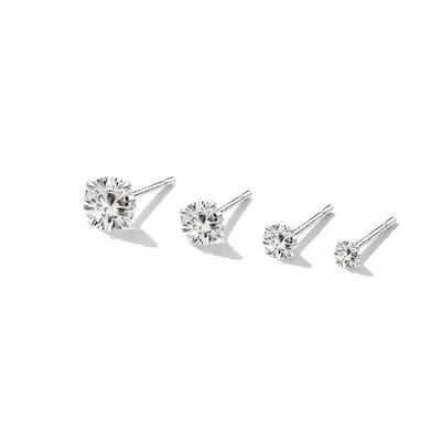 S999 Sterling Silver Earrings with Zirconia Stone