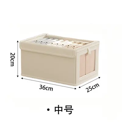 牛津布带盖衣物可视窗收纳盒衣柜分层衣物收纳整理神器阳台整理箱 - 8