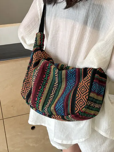 Ethnic Style Large Crossbody Dumpling Bag, 2024 New Season - 4