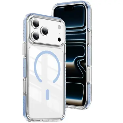 适用于iPhone17Pro Max新品透明磁环手机壳16晶盾彩条防摔盔甲壳 - 9