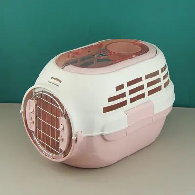 Portable Pet Carrier with Skylight for Cats Outdoor Travel, Breathable Car Transport Box, Detachable Cat Cage - 8