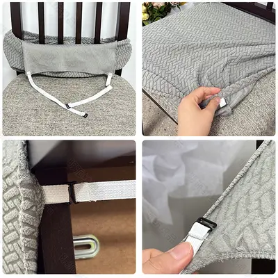 Rutschfester Stuhlbezug mit Streifen, Jacquard, universell passend