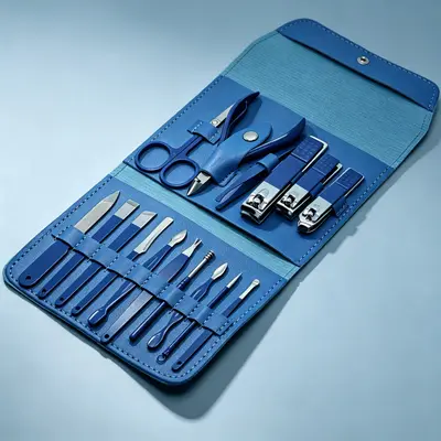 Nail Scissors Set, 16 Pieces, Foldable Bag Case Manicure Tools - 13