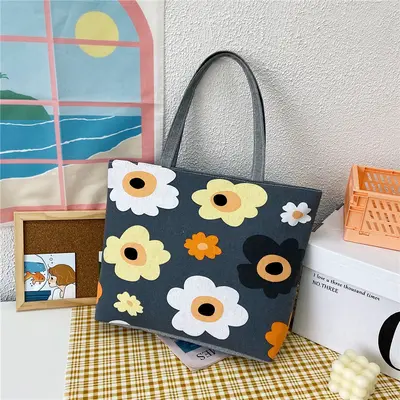 Large Capacity Printed Canvas Women's Tote Bag - 7