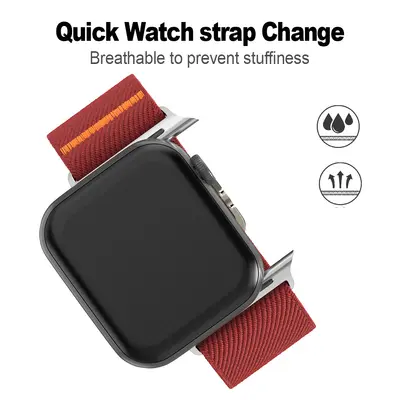 Elastic Nylon Woven Strap Compatible with Apple Watch 1-12 and Ultra 1-3
