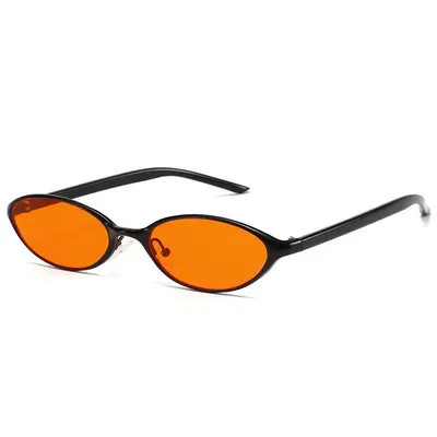 Metal Oval Small Frame UV400 Protection Sunglasses - 12
