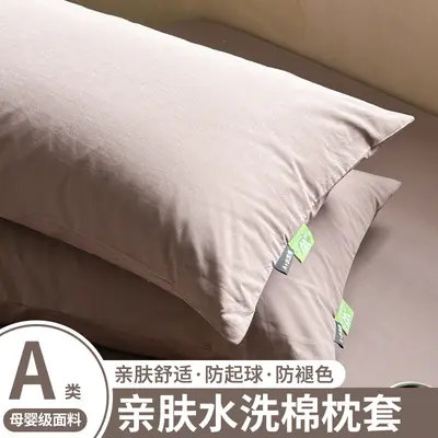 2025新款家用水洗棉枕头套单防头油48x74cm枕套一对装枕芯内胆套
