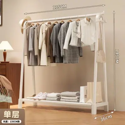 Floor-Standing Iron Clothes Rack, Mobile, Space-Saving, Thickened - 11