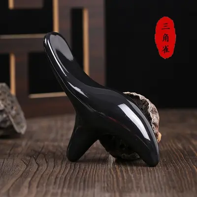 Sandal Ağacı Üçgen Kuş Ayak Taban Acupoint Gua Sha Kas Serbest Bırakma Çubuğu Ayak Taban Meridyen Temizleme Mucizesi Ayak Taban Masaj Cihazı Meridyen Fırçası - 12