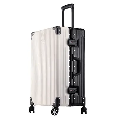 Retro Aluminium-Frame Trolley Suitcase Set, 20/24/28 Inch, Combination Lock - 6