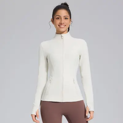 Define Long Sleeve Women's Yoga Top, Stand Collar, Thick Fabric - 11