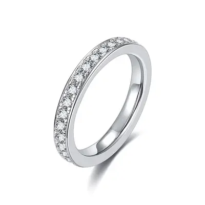 S925 Sterling Silver Moissanite Starry Stacking Ring for Women - 7