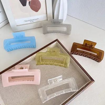 Large Square Hair Clip for Thick Hair, Bun Clip