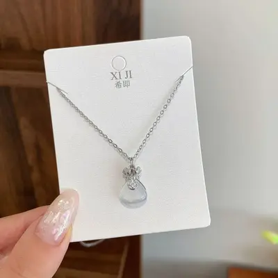 Stern- und Blüten-Quadrat Diamant Halsketten-Set - 8