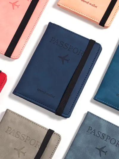 Pu deri pasaport çantası Amazon sınır ötesi rfid çoklu kart yuvası çok fonksiyonlu pasaport belge kapağı pasaport kapağı
