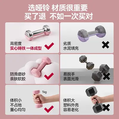 Langwei Dumbbell Set, Women's and Men's Home Fitness, Pure Iron, Arm Training