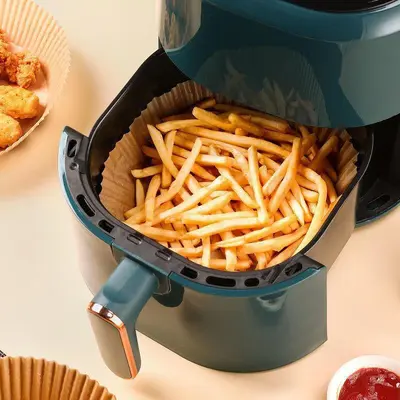 Ev Kullanımı Gıda Silikon Yağlı Kağıt Yuvarlak Kağıt Tabak Air Fryer Özel Kağıt Ped Yapışmaz Silikon Yağlı Kağıt Barbekü Fabrika Toptan - 2