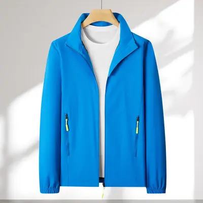 Stand-Collar Long-Sleeve Windproof Thin Windbreaker Jacket - 8