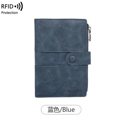 Sınır Ötesi Cilt Duyarlı Hırsızlık Önleyici RFID Pasaport Çantası Fermuar Toka Pasaport Kılıfı Kimlik Belgesi Dosyası Çok Fonksiyonlu Seyahat Pasaport Paketi - 12