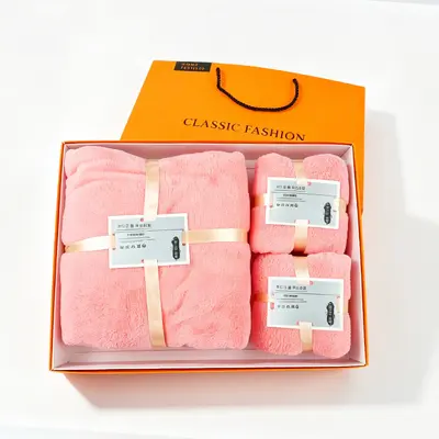 Mercan polar fleece havlu üç parçalı set - 9