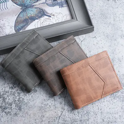 Men's Short Business Wallet with Zipper Coin Pocket and Multiple Card Slots - 1