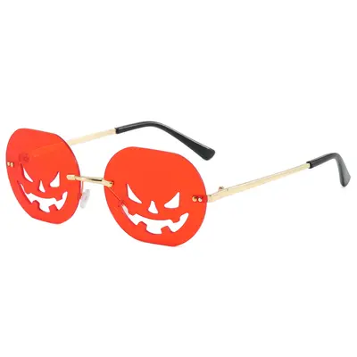Funny Pentagram Star Sunglasses with Pumpkin Design for Women - 7